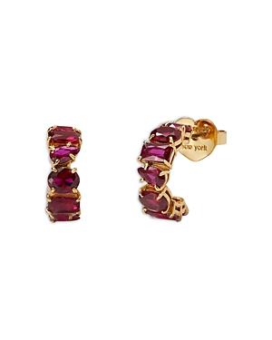 Kate Spade New York Candy Shop Huggie Hoop Earrings In Ruby/gold