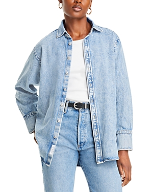 Rag & Bone Maxine Ultra Featherweight Cropped Shirt In Mira