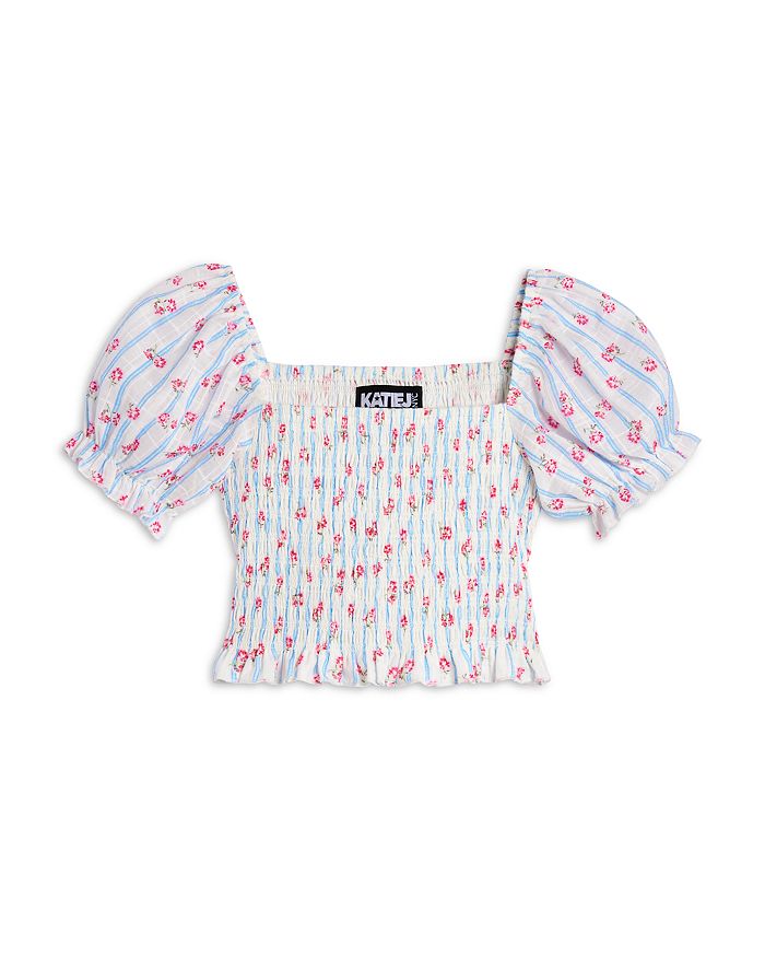 KatieJ Marlee Puff Sleeve Top, Mulberry Bouquet