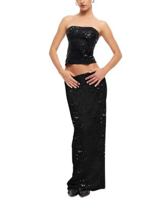 Lioness She's All That Sequined Strapless Top and Sequined Maxi Skirt |  Bloomingdale's