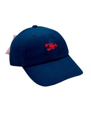 Bits & Bows - Girls' Lobster Bow Baseball Hat in Navy - Little Kid