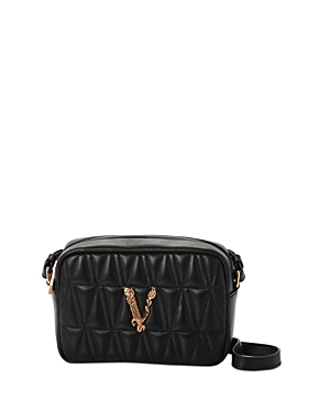 Shop Versace Virtus Camera Bag In Black/ Gold