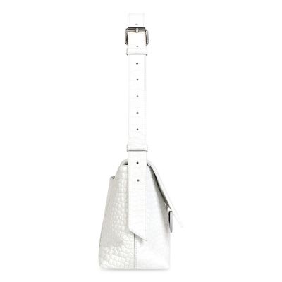 Balenciaga Downtown Small Shoulder Bag Crocodile Embossed