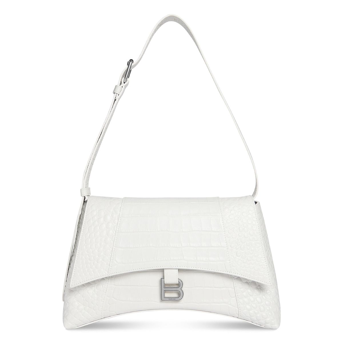 Balenciaga Downtown Mini Shoulder Bag Crocodile Embossed