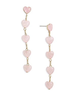 Shop Baublebar Juno Heart Linear Earrings In Pink/gold
