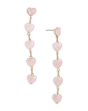 Baublebar Juno Heart Linear Earrings In Pink/gold