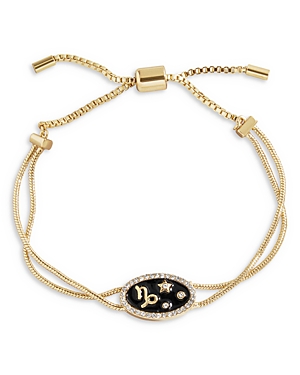 Baublebar Zodiac Pave Sign Charm Slider Bracelet In Gold Tone In Capricorn