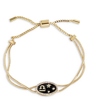 Baublebar Zodiac Pave Sign Charm Slider Bracelet In Gold Tone In Libra