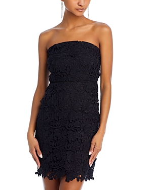 Shop Sam Edelman Strapless Lace Mini Dress In Black