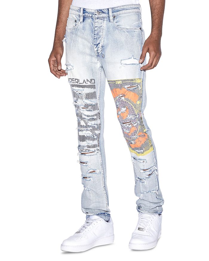 Ksubi Chitch Slim Fit Hardcore Phase Out Distressed Jeans in Denim Blue ...