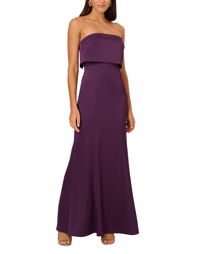 Liv Foster Satin Strapless Gown | Bloomingdale's
