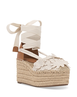 Vince Camuto Women's Tilmai Embellished Ankle Strap Wedge Sandals In White