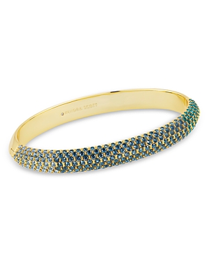 Shop Kendra Scott Mikki Ombre Pave Bangle Bracelet In 14k Gold Plated In Gold Green/blue Ombre Mix