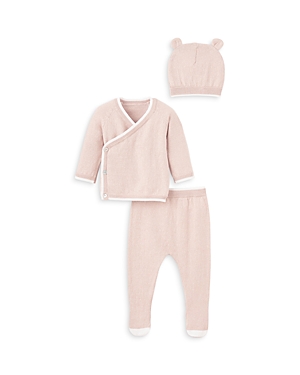 Elegant Baby Girls' Wrap Top, Footie Pants & Hat Set - Baby