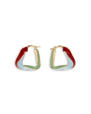 Bottega Veneta - Essentials Twist Triangle Enamel Hoop Earrings