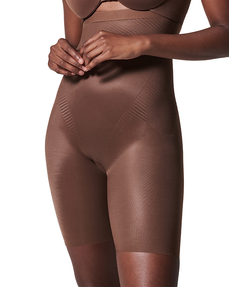 Spanx Thinstincts 2.0 High-waisted Mid-thigh Short In Chestnut Brown