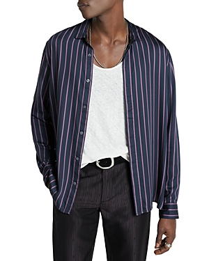 John Varvatos Men's Rodney Striped Button-down Shirt In Black