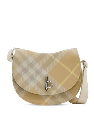 Burberry - Medium Rocking Horse Check Woven Saddle Bag