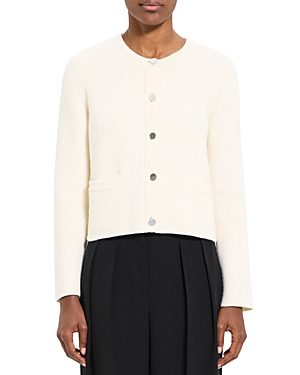 Shop Theory Classic Knit Sweater Jacket In Ivory