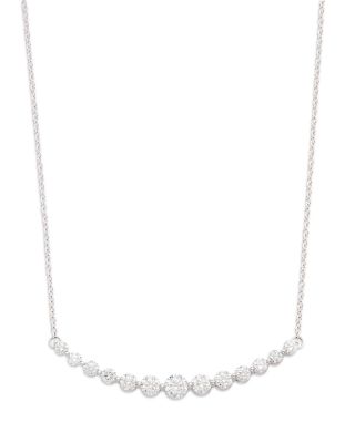 Bloomingdale's Fine Collection Diamond Graduated Curved Bar Necklace in 18K White Gold, 2.0 ct. t. w.