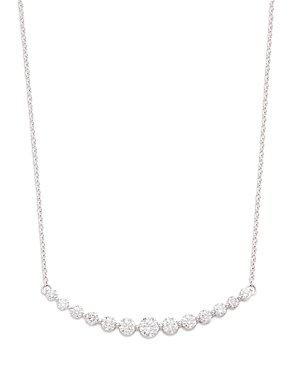 Bloomingdale's Diamond Graduated Curved Bar Necklace in 18K White Gold, 2.0 ct. t.w.