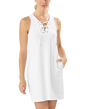 TOMMY BAHAMA ISLAND CAYS LACE UP SPA DRESS SWIM COVER-UP