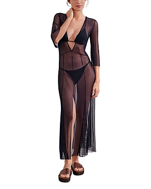 ViX Solid Karlie Long Maxi Swim Cover-Up Dress