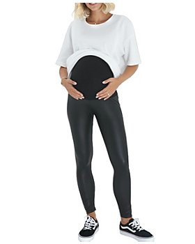 Accouchée Comfy Cool Foldover Waistband Faux Leather Maternity