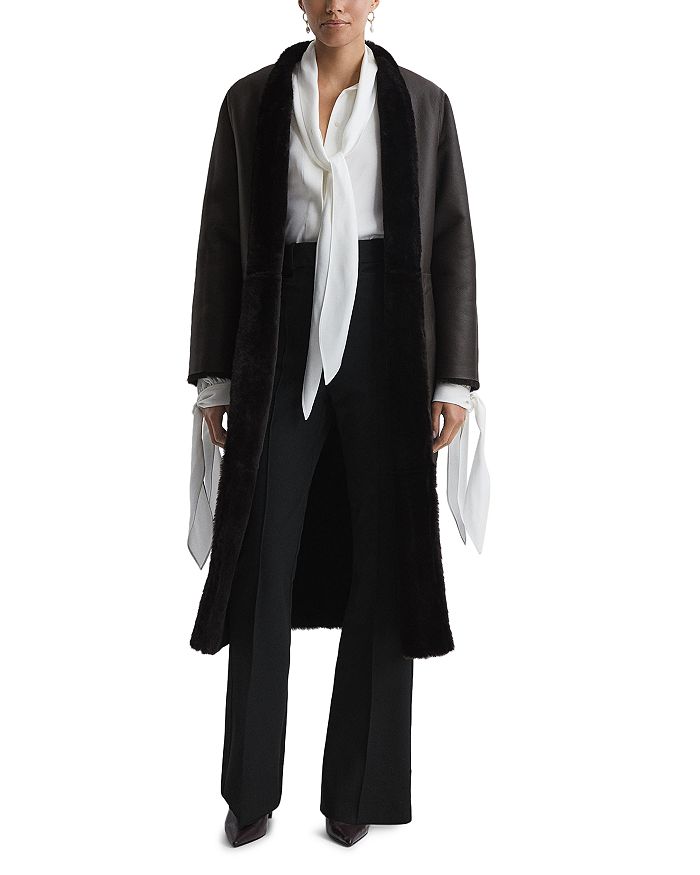 REISS Orla Shearling Coat Bloomingdale s