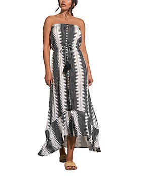 Elan Strapless Striped Dress In Multi