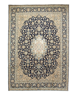 Bashian One Of A Kind Persian Kerman Area Rug, 9'6 X 13'7 In Dark/blue