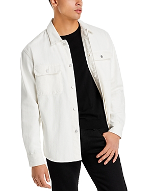 Shop Frame Textured Terry Overshirt In Off White
