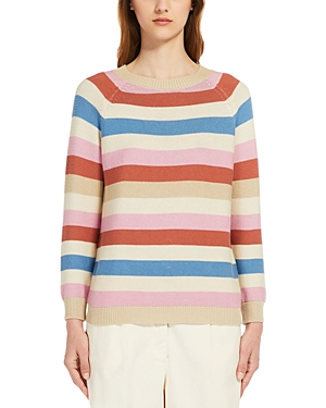 Weekend Max Mara Womens Multicolour Linz Striped Cotton Jumper In Multicolor
