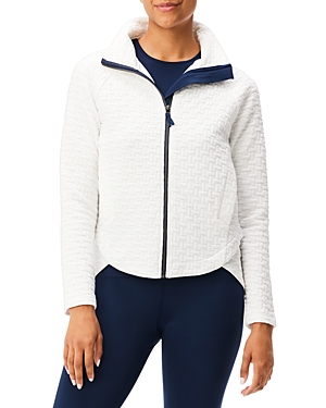 Nic + Zoe All Year Quilted Zip Up Jacket In Milk White