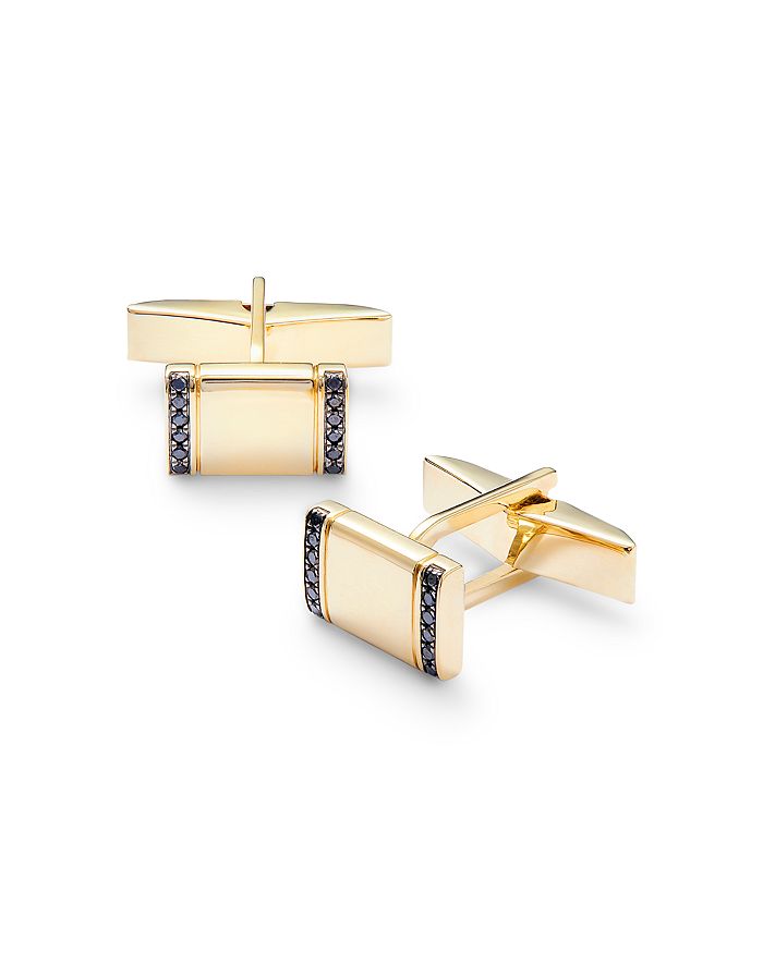 Bloomingdale's Men's Black Diamond Cufflinks in 14K Gold, 0.15 ct. t.w