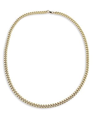 Aqua Curb Chain Necklace, 16 In Gold