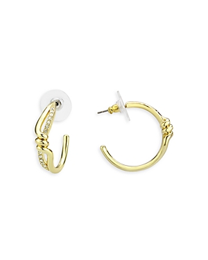 Aqua Double Twisted Knot Hoop Earrings In Gold