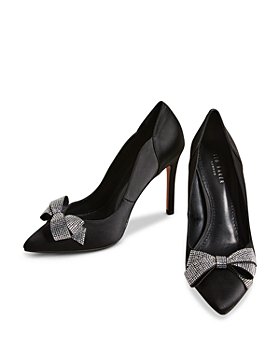 Ted Baker - Women's Pointed Toe Crystal Embellished Bow Court Pumps