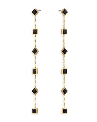 Geometric Linear Drop Earrings in 18K Gold Plated 