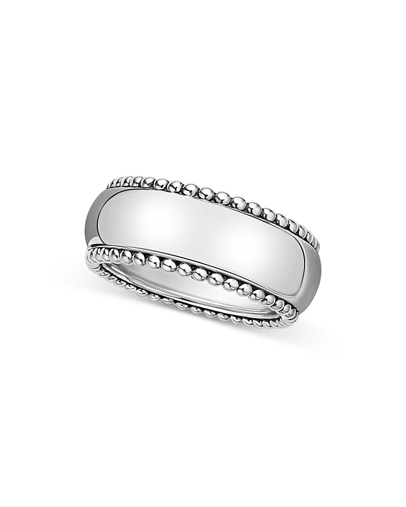 Lagos Men's Sterling Silver Anthem Polished Caviar Bead Band - Exclusive In Silver