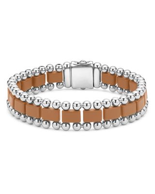 LAGOS - Men's Stainless Steel Anthem Tan & Caviar Beaded Bracelets