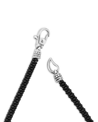 Men's Sterling Silver Anthem Black Caviar Ceramic Station Bracelet - Exclusive