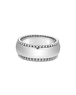 Men's Sterling Silver Anthem Polished Caviar Bead Band - Exclusive