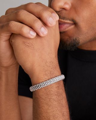 Men's Sterling Silver Anthem Caviar Skull Bead Bracelet - Exclusive