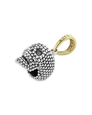 Men's 18K Yellow Gold & Sterling Silver Anthem Caviar Bead Skull Pendant - Exclusive