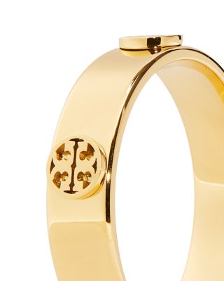 Tory Burch Miller Logo Studded Band Ring in 18K Gold Plated