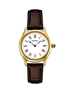 Seiko Watch Essentials Watch, 29mm In White/brown