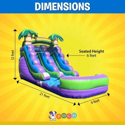  Inflatable Water Slide (Without Blower) - 21' x 9' x 12' Foot Backyard Inflatable Slide for Summer Fun - Slide with Water Pool for Kids