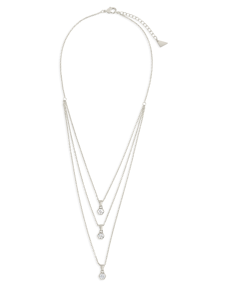 Sterling Forever Gia Layered Necklace In Silver