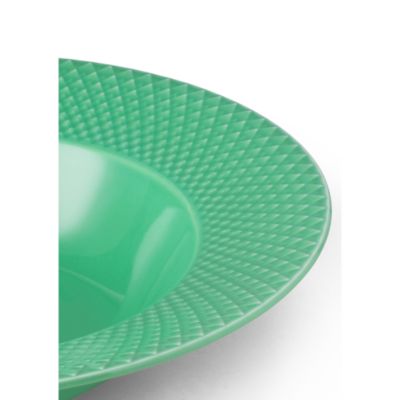 Lyngby Porcelain Rhombe Color Soup Bowl, Green